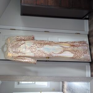 Long sleeve sequin gown